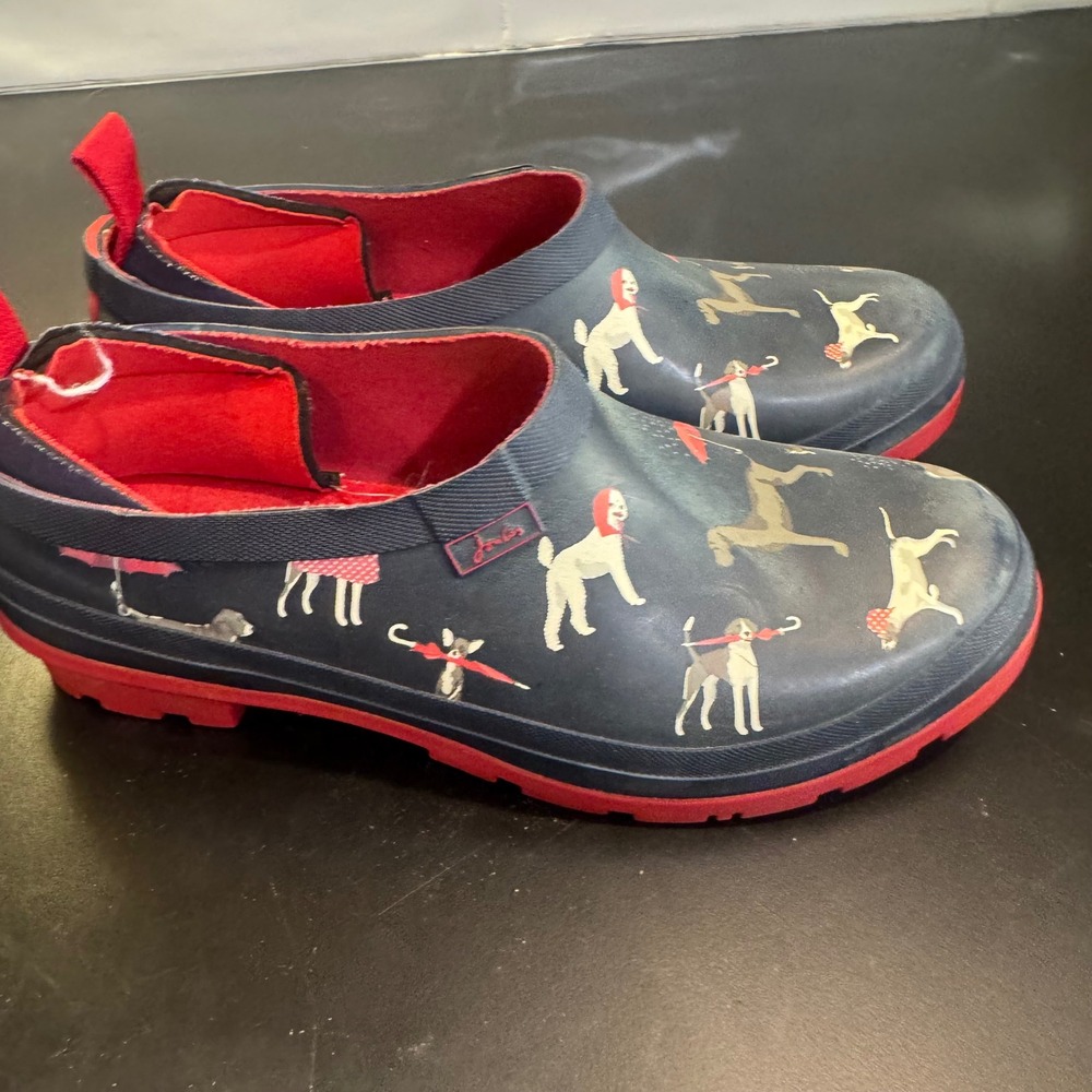 Joules Garden Clogs Womens Size 9 Navy Blue Red Rainy Day Dogs Waterproof Shoes - Picture 2 of 7